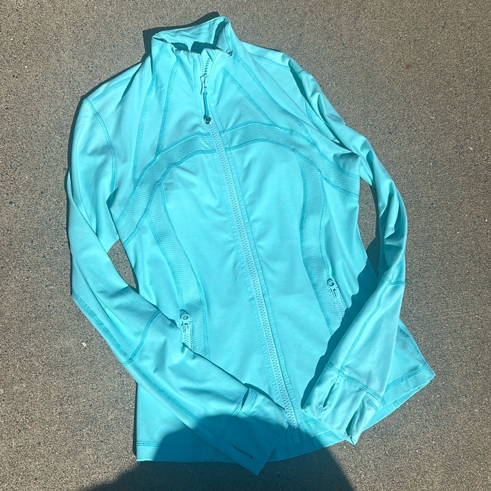Lululemon define jacket size 10 teal striped